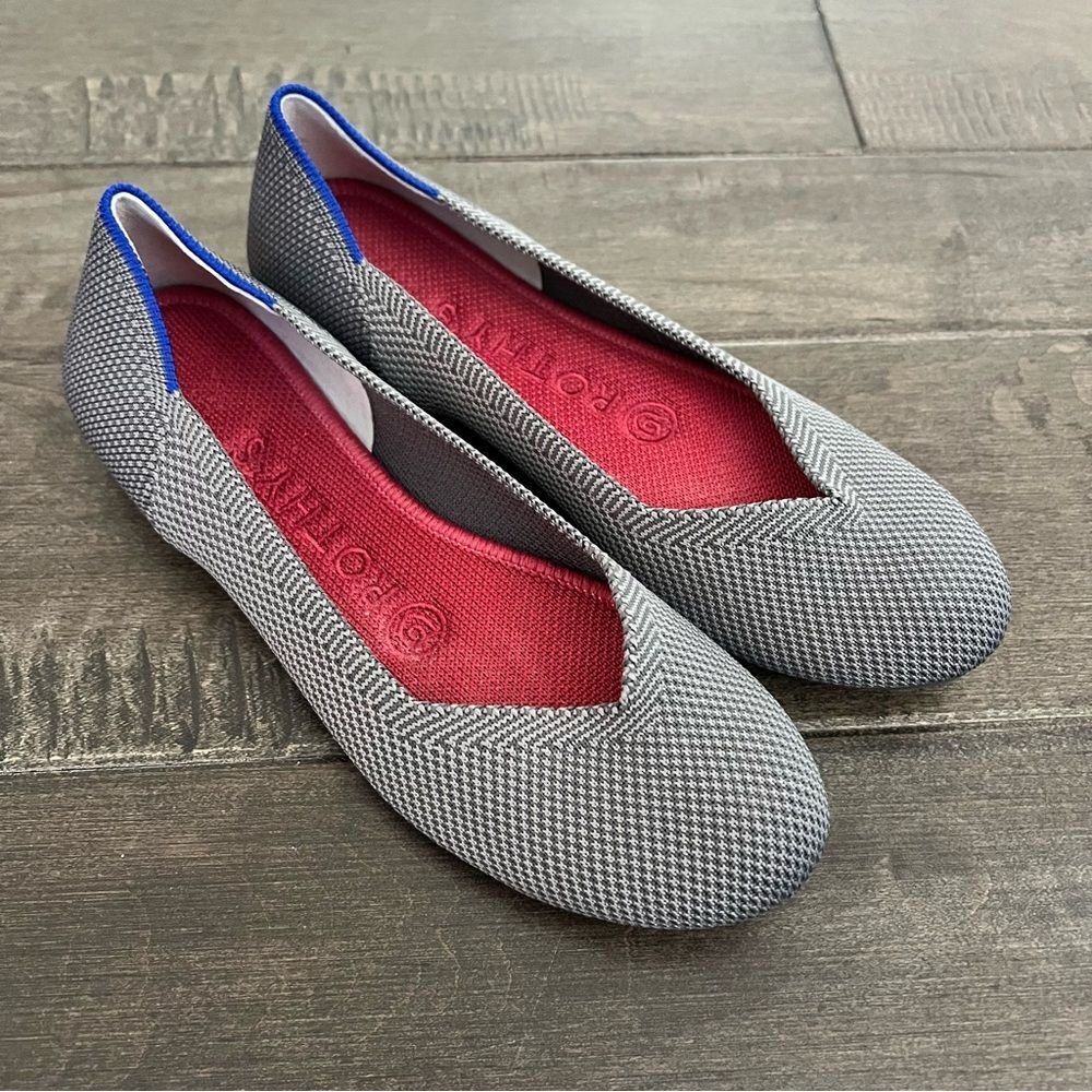 Rothy's Gray and Blue Flats Women’s 5.5 Round Toe
